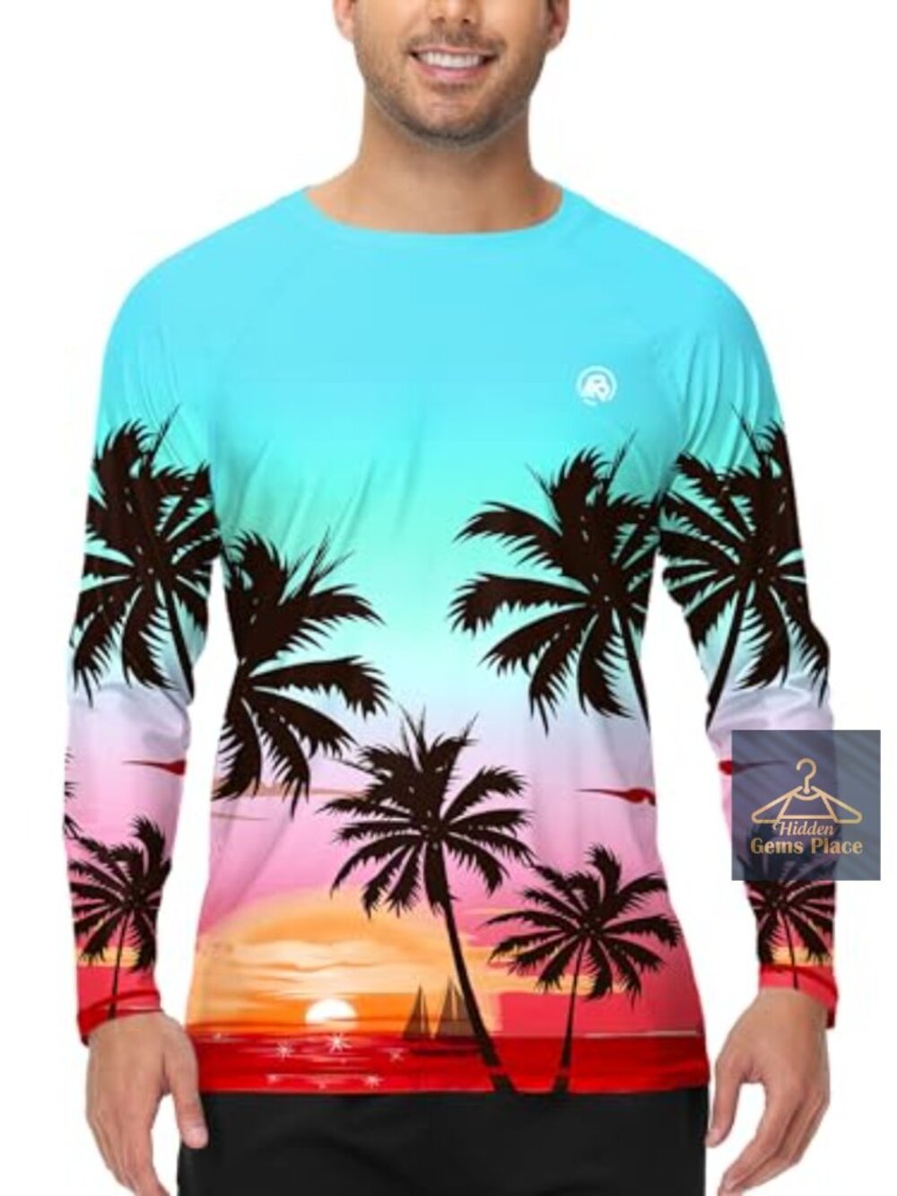 Men's Long Sleeve Rash Guard UPF 50+ Quick Dry Sun Protection Shirt